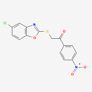 molecular formula C15H9ClN2O4S B5809932 2-[(5-chloro-1,3-benzoxazol-2-yl)thio]-1-(4-nitrophenyl)ethanone 