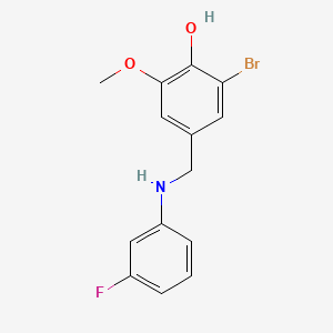 molecular formula C14H13BrFNO2 B5809940 2-bromo-4-{[(3-fluorophenyl)amino]methyl}-6-methoxyphenol 