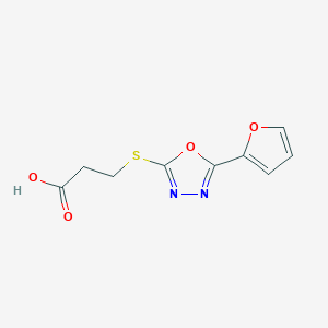 molecular formula C9H8N2O4S B5809950 3-{[5-(2-furyl)-1,3,4-oxadiazol-2-yl]thio}propanoic acid 