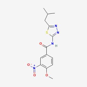 molecular formula C14H16N4O4S B5810090 N-(5-isobutyl-1,3,4-thiadiazol-2-yl)-4-methoxy-3-nitrobenzamide 