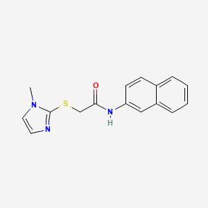 molecular formula C16H15N3OS B5810100 2-[(1-methyl-1H-imidazol-2-yl)thio]-N-2-naphthylacetamide 