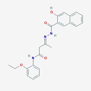 molecular formula C23H23N3O4 B5810160 N-(2-ethoxyphenyl)-3-[(3-hydroxy-2-naphthoyl)hydrazono]butanamide 