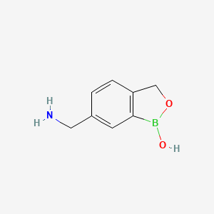 molecular formula C8H10BNO2 B581017 6-(氨甲基)苯并[c][1,2]恶硼杂卓-1(3H)-醇 CAS No. 1262279-06-0