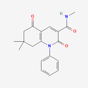 molecular formula C19H20N2O3 B5810209 N,7,7-trimethyl-2,5-dioxo-1-phenyl-1,2,5,6,7,8-hexahydro-3-quinolinecarboxamide 