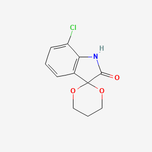 molecular formula C11H10ClNO3 B5810225 7'-氯代螺[1,3-二氧六环-2,3'-吲哚]-2'(1'H)-酮 