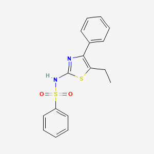 molecular formula C17H16N2O2S2 B5810250 N-(5-ethyl-4-phenyl-1,3-thiazol-2-yl)benzenesulfonamide 