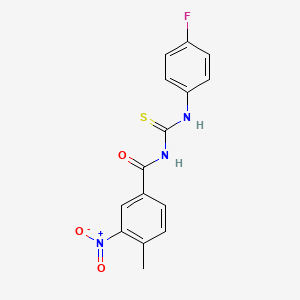 molecular formula C15H12FN3O3S B5810253 N-{[(4-fluorophenyl)amino]carbonothioyl}-4-methyl-3-nitrobenzamide CAS No. 428492-18-6