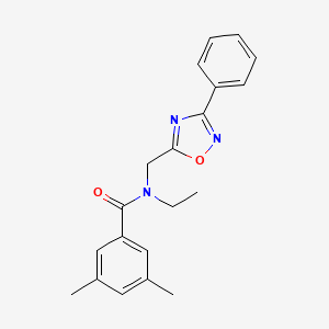 molecular formula C20H21N3O2 B5810262 N-ethyl-3,5-dimethyl-N-[(3-phenyl-1,2,4-oxadiazol-5-yl)methyl]benzamide 