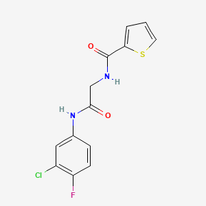 molecular formula C13H10ClFN2O2S B5810268 N-{2-[(3-chloro-4-fluorophenyl)amino]-2-oxoethyl}-2-thiophenecarboxamide 