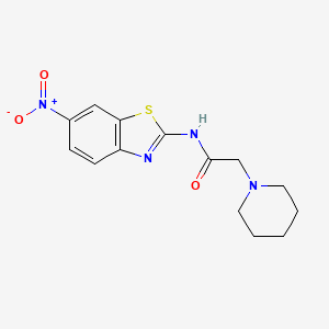 molecular formula C14H16N4O3S B5810302 N-(6-nitro-1,3-benzothiazol-2-yl)-2-(1-piperidinyl)acetamide 