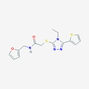 molecular formula C15H16N4O2S2 B5810303 2-{[4-ethyl-5-(2-thienyl)-4H-1,2,4-triazol-3-yl]thio}-N-(2-furylmethyl)acetamide 