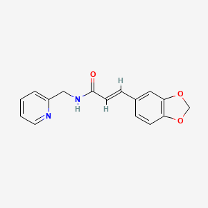 molecular formula C16H14N2O3 B5810320 3-(1,3-benzodioxol-5-yl)-N-(2-pyridinylmethyl)acrylamide 