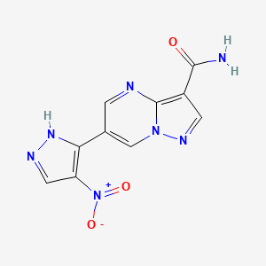 6-(4-nitro-1H-pyrazol-3-yl)pyrazolo[1,5-a]pyrimidine-3-carboxamide