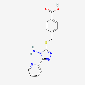 molecular formula C15H13N5O2S B5810407 4-({[4-amino-5-(2-pyridinyl)-4H-1,2,4-triazol-3-yl]thio}methyl)benzoic acid 