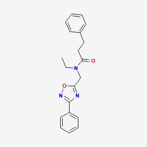 N-ethyl-3-phenyl-N-[(3-phenyl-1,2,4-oxadiazol-5-yl)methyl]propanamide