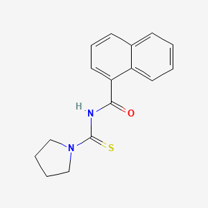 molecular formula C16H16N2OS B5810446 N-(1-pyrrolidinylcarbonothioyl)-1-naphthamide 