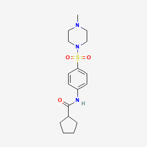 molecular formula C17H25N3O3S B5810472 N-{4-[(4-methyl-1-piperazinyl)sulfonyl]phenyl}cyclopentanecarboxamide 