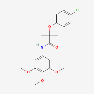 molecular formula C19H22ClNO5 B5810480 2-(4-chlorophenoxy)-2-methyl-N-(3,4,5-trimethoxyphenyl)propanamide 