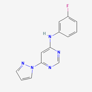 molecular formula C13H10FN5 B5810482 N-(3-fluorophenyl)-6-(1H-pyrazol-1-yl)-4-pyrimidinamine 