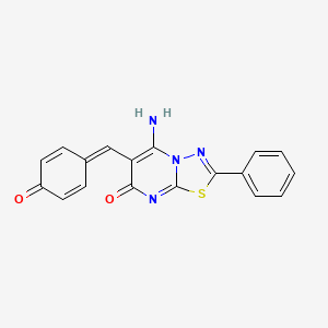 molecular formula C18H12N4O2S B5810488 6-(4-hydroxybenzylidene)-5-imino-2-phenyl-5,6-dihydro-7H-[1,3,4]thiadiazolo[3,2-a]pyrimidin-7-one 