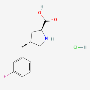 B581049 (2S,4R)-4-(3-Fluorobenzyl)pyrrolidine-2-carboxylic acid hydrochloride CAS No. 1373512-33-4