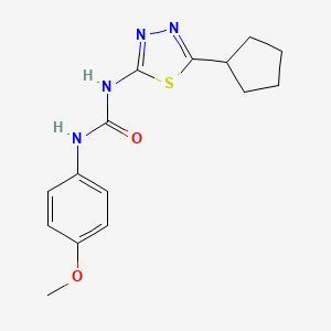 molecular formula C15H18N4O2S B5810504 N-(5-cyclopentyl-1,3,4-thiadiazol-2-yl)-N'-(4-methoxyphenyl)urea 