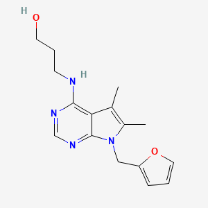 molecular formula C16H20N4O2 B5810549 3-{[7-(2-furylmethyl)-5,6-dimethyl-7H-pyrrolo[2,3-d]pyrimidin-4-yl]amino}-1-propanol 