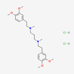 molecular formula C25H40Cl2N2O4 B581055 N,N'-bis[2-(3,4-dimethoxyphenyl)ethyl]-N,N'-dimethylpropane-1,3-diamine;dihydrochloride CAS No. 63434-11-7