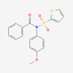 molecular formula C18H15NO4S2 B5810579 N-(4-methoxyphenyl)-N-(2-thienylsulfonyl)benzamide 