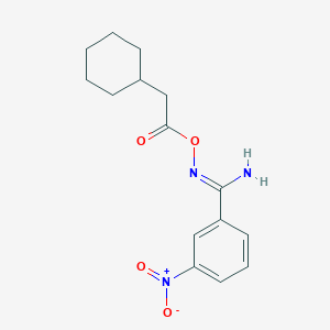 molecular formula C15H19N3O4 B5810585 N'-[(cyclohexylacetyl)oxy]-3-nitrobenzenecarboximidamide 