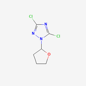 molecular formula C6H7Cl2N3O B581059 3,5-二氯-1-(四氢呋喃-2-基)-1H-1,2,4-三唑 CAS No. 1243250-17-0