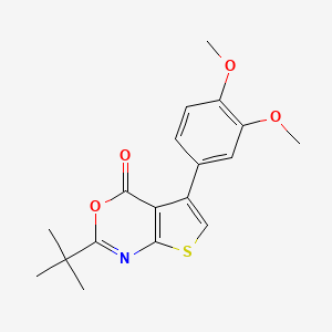 molecular formula C18H19NO4S B5810590 2-tert-butyl-5-(3,4-dimethoxyphenyl)-4H-thieno[2,3-d][1,3]oxazin-4-one 