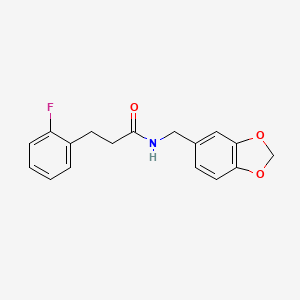 molecular formula C17H16FNO3 B5810620 N-(1,3-benzodioxol-5-ylmethyl)-3-(2-fluorophenyl)propanamide 