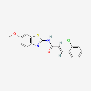 molecular formula C17H13ClN2O2S B5810623 3-(2-chlorophenyl)-N-(6-methoxy-1,3-benzothiazol-2-yl)acrylamide 