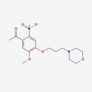 molecular formula C16H22N2O6 B581063 1-(5-甲氧基-4-(3-吗啉基丙氧基)-2-硝基苯基)乙酮 CAS No. 1219937-96-8