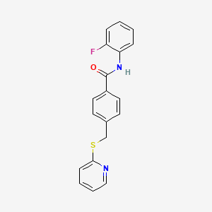 molecular formula C19H15FN2OS B5810667 N-(2-fluorophenyl)-4-[(2-pyridinylthio)methyl]benzamide 