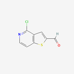 molecular formula C8H4ClNOS B581067 4-Chlorothieno[3,2-c]pyridine-2-carbaldehyde CAS No. 1296224-97-9