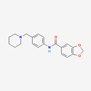 molecular formula C20H22N2O3 B5810695 N-[4-(1-piperidinylmethyl)phenyl]-1,3-benzodioxole-5-carboxamide 