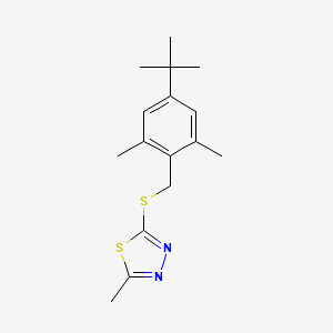 molecular formula C16H22N2S2 B5810703 2-[(4-tert-butyl-2,6-dimethylbenzyl)thio]-5-methyl-1,3,4-thiadiazole 