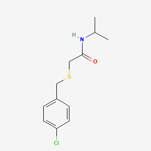 molecular formula C12H16ClNOS B5810708 2-[(4-chlorobenzyl)thio]-N-isopropylacetamide 