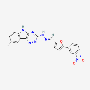 5-(3-nitrophenyl)-2-furaldehyde (8-methyl-5H-[1,2,4]triazino[5,6-b]indol-3-yl)hydrazone