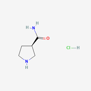 molecular formula C5H11ClN2O B581072 (R)-Pyrrolidine-3-carboxamide Hydrochloride CAS No. 1273577-42-6
