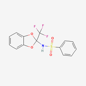 molecular formula C14H10F3NO4S B5810720 N-[2-(trifluoromethyl)-1,3-benzodioxol-2-yl]benzenesulfonamide 