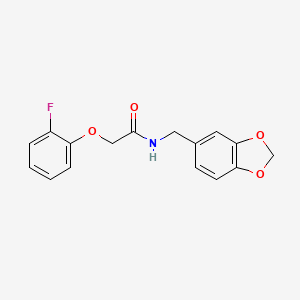 molecular formula C16H14FNO4 B5810775 N-(1,3-benzodioxol-5-ylmethyl)-2-(2-fluorophenoxy)acetamide 
