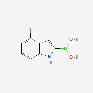 molecular formula C8H7BClNO2 B581078 4-Chloro-1H-indole-2-boronic acid CAS No. 1256355-59-5