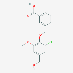 molecular formula C16H15ClO5 B5810781 3-{[2-chloro-4-(hydroxymethyl)-6-methoxyphenoxy]methyl}benzoic acid 