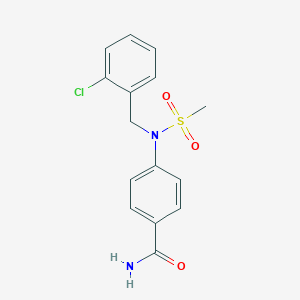 molecular formula C15H15ClN2O3S B5810785 4-[(2-chlorobenzyl)(methylsulfonyl)amino]benzamide 
