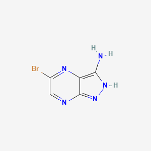 molecular formula C5H4BrN5 B581082 5-溴-1H-吡唑并[3,4-B]吡嗪-3-胺 CAS No. 1242336-77-1