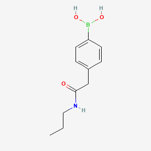 molecular formula C11H16BNO3 B581084 4-(N-丙氨基羰基甲基)苯硼酸 CAS No. 1256345-81-9