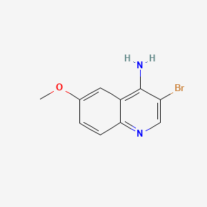molecular formula C10H9BrN2O B581085 3-Bromo-6-methoxyquinolin-4-amine CAS No. 1209656-02-9